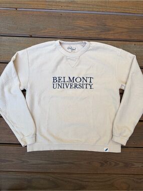 Belmont University Cream Cord Crewneck Sweatshirt Small